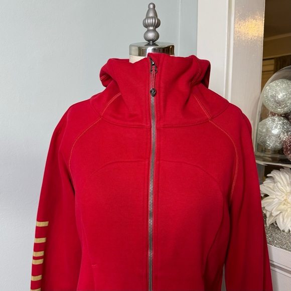 Lululemon Scuba Hoodie Cotton Fleece Jacket Lunar New Year Dark Red 12 Nwt - Picture 4 of 11